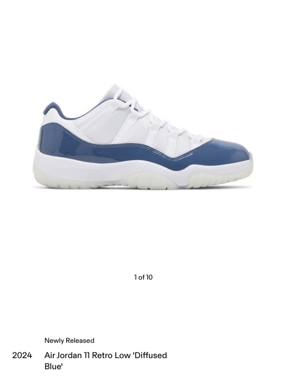 Jordan Low-Top Sneakers in White and Diffused Blue